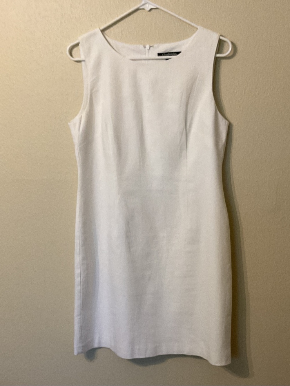 Chadwicks White Sleeveless Midi Shift Dress 8P